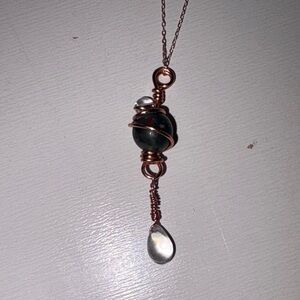 Hand Crafted Copper and Black Pendant Necklace